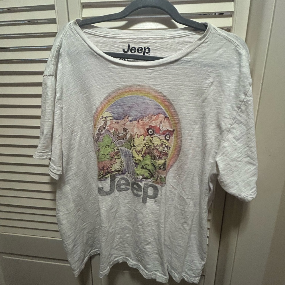 Lucky Brand White Jeep Graphic Tee